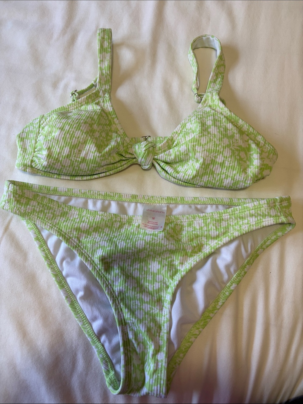Xhilaration Yellow & Coral Floral & Light Green & White Bikini Sets ☀️ - Picture 4 of 5